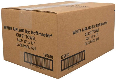 Hoffmaster Airlaid White Paper Guest Towel, 12 x 17 inch -- 600 per case.
