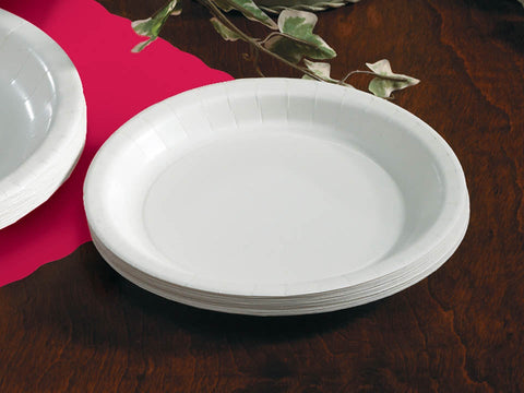 Smith Lee White Rigideep Paper Plate, 7 inch - 125 per pack -- 8 packs per case.