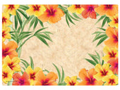 Hoffmaster Hibiscus Paper Placemat, 9.75 x 14 inch -- 1000 per case.