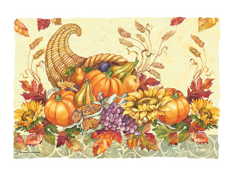 Hoffmaster Fall Bounty Paper Placemat, 9.75 x 14 inch -- 1000 per case.