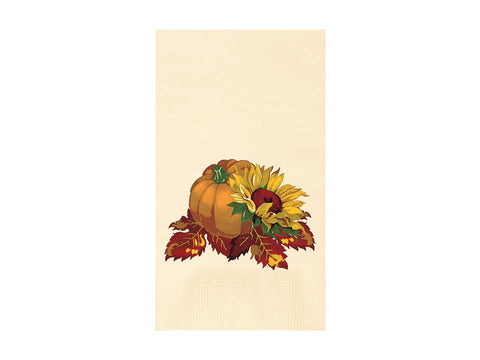 Hoffmaster 2 Ply Fall Bounty Ecru Printed Dinner Napkin, 15 x 17 inch -- 1000 per case.