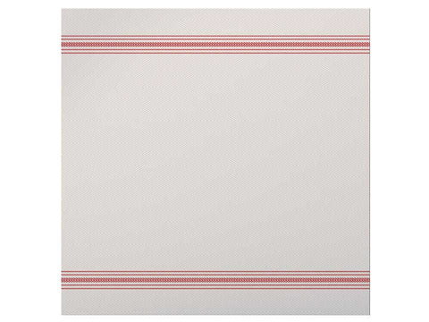 Hoffmaster FashnPoint Flat Pack White and Red Dishtowel Printed Napkin, 15.5 x 15.5 inch -- 750 per case.