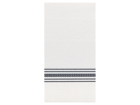 Hoffmaster FashnPoint Black and White Dishtowel Printed Dinner Napkin, 15.5 x 15.5 inch -- 800 per case.