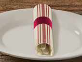 Hoffmaster CaterWrap EarthWise Fashnpoint Renewable Resources Fork Knife White Red Napkin with Band -- 100 per case