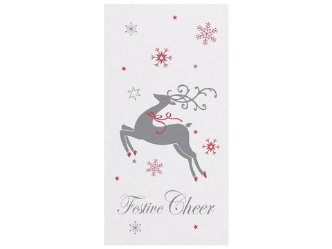 Hoffmaster Fashnpoint White Festive Cheer Dinner Napkin, 15.5 x 15.5 inch -- 800 per case.