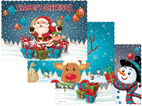 Hoffmaster 3 Designs Winter Wonderland Paper Placemat - Multipack, 9.75 x 14 inch -- 1002 per case.