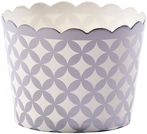 Hoffmaster Simply Baked Small Silver Diamond Metallic Baking Cup, 1 5/8 x 1 7/8 inch -- 550 per case.