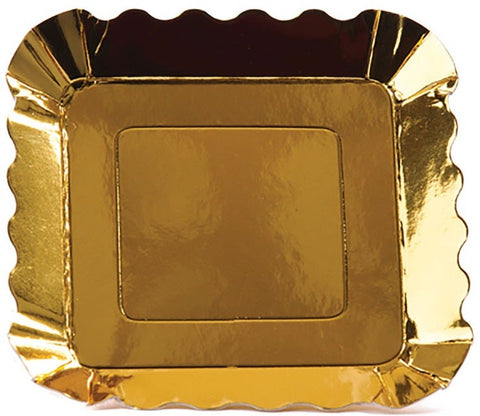 Hoffmaster Simply Baked Paper Gold Metallic Appetizer Plate, 3 x 3 inch -- 200 per case.