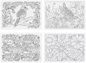 Hoffmaster 4 Color 3 Designs Adult Coloring Paper Placemat - Multipack, 10 x 14 inch -- 200 per case.