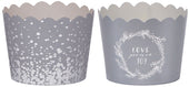 Hoffmaster Simply Baked Paper Small Silver Metallic Holiday Cup, 1 5/8 x 1 7/8 inch -- 550 per case.