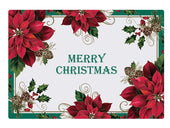 Hoffmaster Traditional Poinsettia Paper Placemat -- 1000 per case.