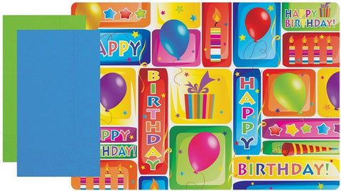 Hoffmaster Paper Happy Birthday Placemat and Dinner Napkin Kit - Combo Pack -- 500 per case.