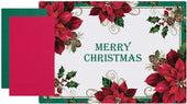 Hoffmaster Paper Traditional Poinsettia Placemat and Coordinating Dinner Napkin Kit - Combo Pack -- 500 per case.
