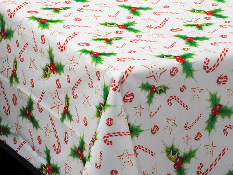 Hoffmaster Plastic Holiday Happiness No Emboss Tablecover, 54 x 108 inch -- 12 per case.
