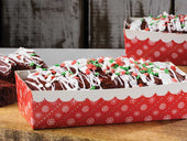 Hoffmaster Simply Baked Paper Red Snowflake Loaf Pan, 1.75 x 2.50 x 6.75 inch -- 250 per case.