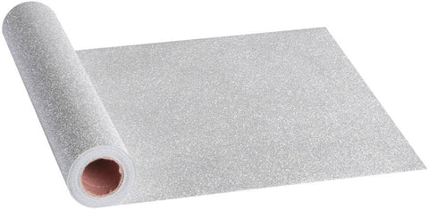 Hoffmaster Non Woven Silver Sparkle Tablerunner, 12 1/2 x 108 inch -- 12 per case.