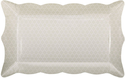 Hoffmaster Simply Baked Printed Pearl Quadrafoil Buffet Tray, 4 1/2 x 9 inch -- 100 per case.