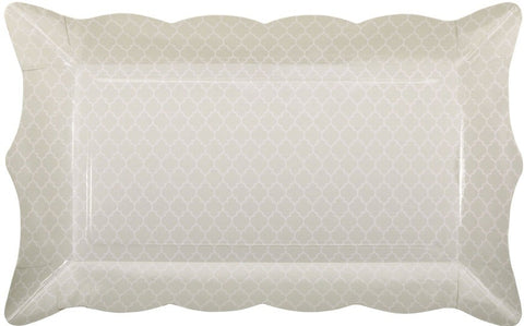 Hoffmaster Simply Baked Printed Pearl Quadrafoil Buffet Tray, 4 1/2 x 9 inch -- 100 per case.