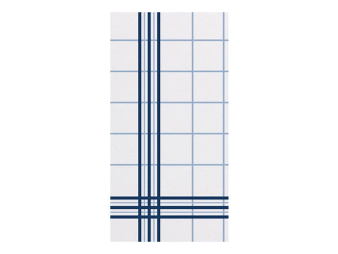 Hoffmaster FashnPoint White-Blue Plaid Dinner Napkin, 15 1/2 x 15 1/2 inch -- 800 per case.