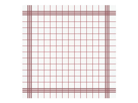 Hoffmaster Fashnpoint Flat Pack White Red Plaid Dinner Napkin, 15 1/2 x 15 1/2 inch -- 750 per case.