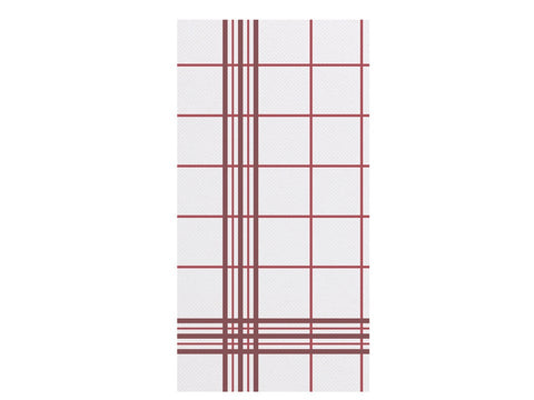 Hoffmaster FashnPoint White-Red Plaid Dinner Napkin, 15 1/2 x 15 1/2 inch -- 800 per case.