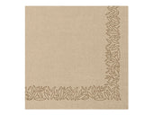Hoffmaster FashnPoint 1/4 Fold Natural Leaf Printed Dinner Napkin, 15 1/2 x 15 1/2 inch -- 800 per case.
