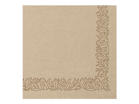Hoffmaster FashnPoint 1/4 Fold Natural Leaf Printed Dinner Napkin, 15 1/2 x 15 1/2 inch -- 800 per case.