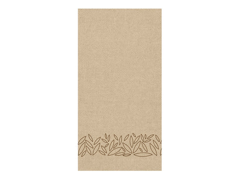 Hoffmaster FashnPoint 1/8 Fold Natural Leaf Printed Dinner Napkin, 15 1/2 x 15 1/2 inch -- 800 per case.