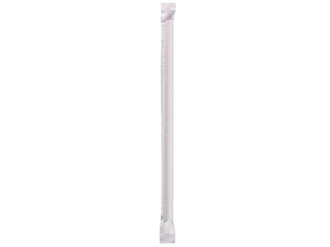 Hoffmaster Cedar Grove Large White Compostable Wrapped Paper Drinking Straw, 7 3/4 inch -- 3200 per case.