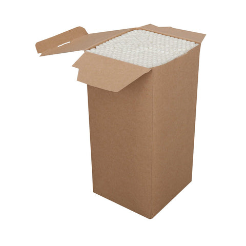 Hoffmaster Cedar Grove Large White Compostable Unwrapped Paper Drinking Straw, 7 3/4 inch -- 4800 per case.