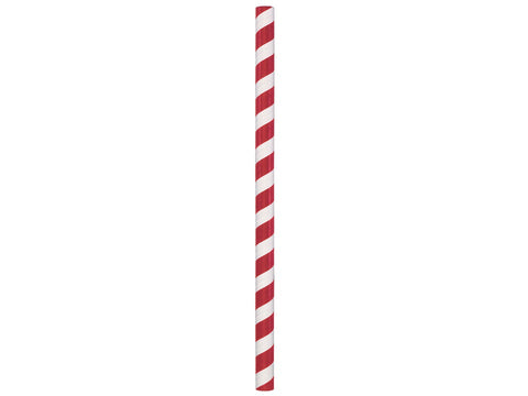 Hoffmaster Paper Unwrapped Red and White Straw, 8.5 inch -- 1500 per case.