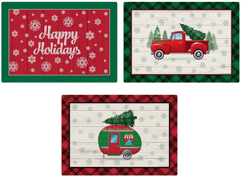 Hoffmaster Paper 3 Designs Holiday Classics Placemat - Multipack, 9.75 x 14 inch -- 1002 per case.