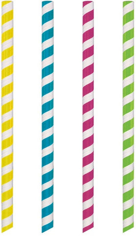 Hoffmaster Cedar Grove 4 Color Boba Tea Paper Straw, 8.5 x 0.50 inch -- 1400 per case