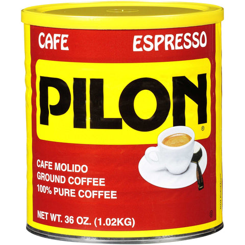 Pilon Espresso Ground Coffee, 36 Ounce Canister -- 6 per case.