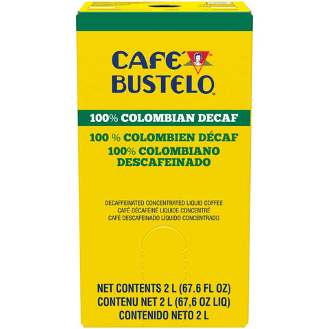 Bustelo 100 Percent Colombian Decaffeinated Concentrated Liquid Coffee, 2 Liter -- 2 per case.