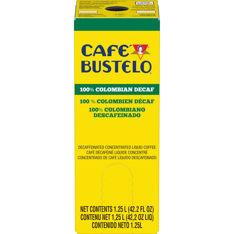 Cafe Bustelo 100 Percent Colombian Decaffeinated Concentrated Liquid Coffee, 1.25 liter -- 2 per case