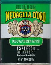 Medaglia D Oro Italian Roast Decaffeinated Espresso Coffee, 10 Ounce Can -- 12 per case.