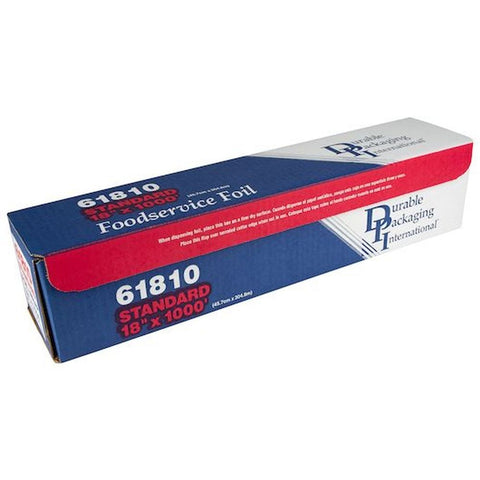 Durable Packaging Standard Aluminum Foil Roll, 18 inch x 500 Feet