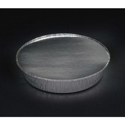Durable Packaging Aluminum Round Container with Board Lid, 9 inch -- 250 per case