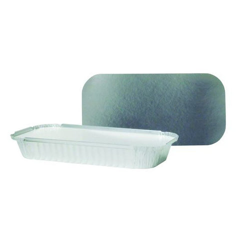 Durable Packaging 3 Pound Oblong Aluminum Container with Lid -- 250 per case