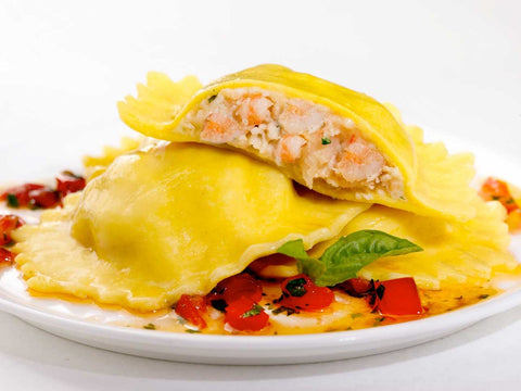 Seviroli Shrimp and Roasted Garlic Ravioli Hexagon, 2.5 Pound -- 2 per case.