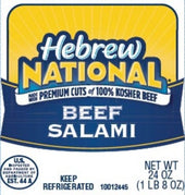 Hebrew National Beef Salami, 24 Ounce -- 8 per case.