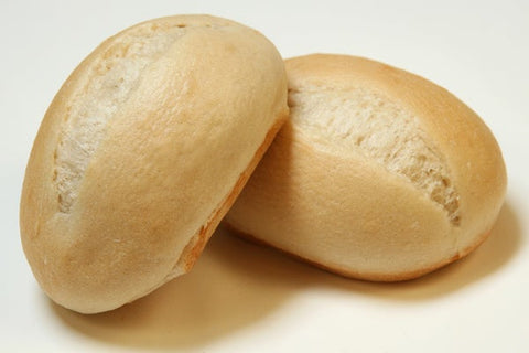 Rotellas White Brown N Serve Par Baked Split Roll Dinner Roll, 4.75 inch -- 72 per case.
