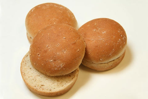Rotellas Wheat Small Hamburger Bun, 3.75 inch Diameter - 12 per pack -- 5 packs per case.