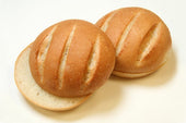Rotellas White Gourmet Split Top Hamburger Bun, 4 inch -- 48 per case.