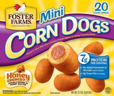 Foster Farms Mini Honey Crunch Corn Dog, 13.3 Ounce -- 12 per case.
