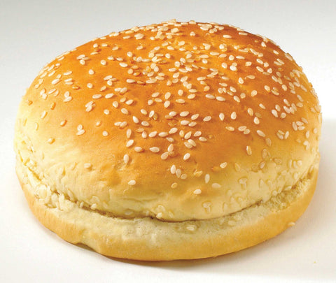 Flowers Foods European Bakers Sliced Sesame White Hamburger Bun, 4.5 inch - 12 per pack -- 6 packs per case.