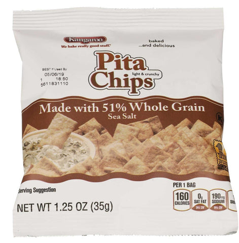 Kangaroo Whole Grain Pita Chips, 1.25 Ounce -- 70 per case