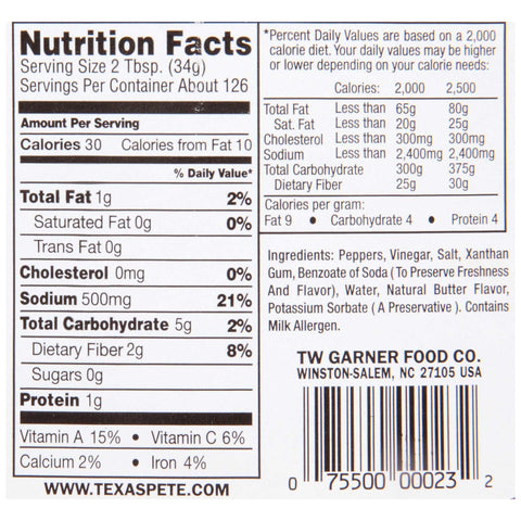 Texas Pete Hot Chicken Wing Sauce, 1 Gallon -- 4 Case
