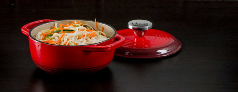 Lodge Red Dutch Oven, 1.5 Quart.